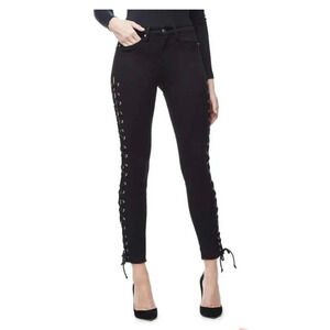 Good American Black Side Lace Jeans